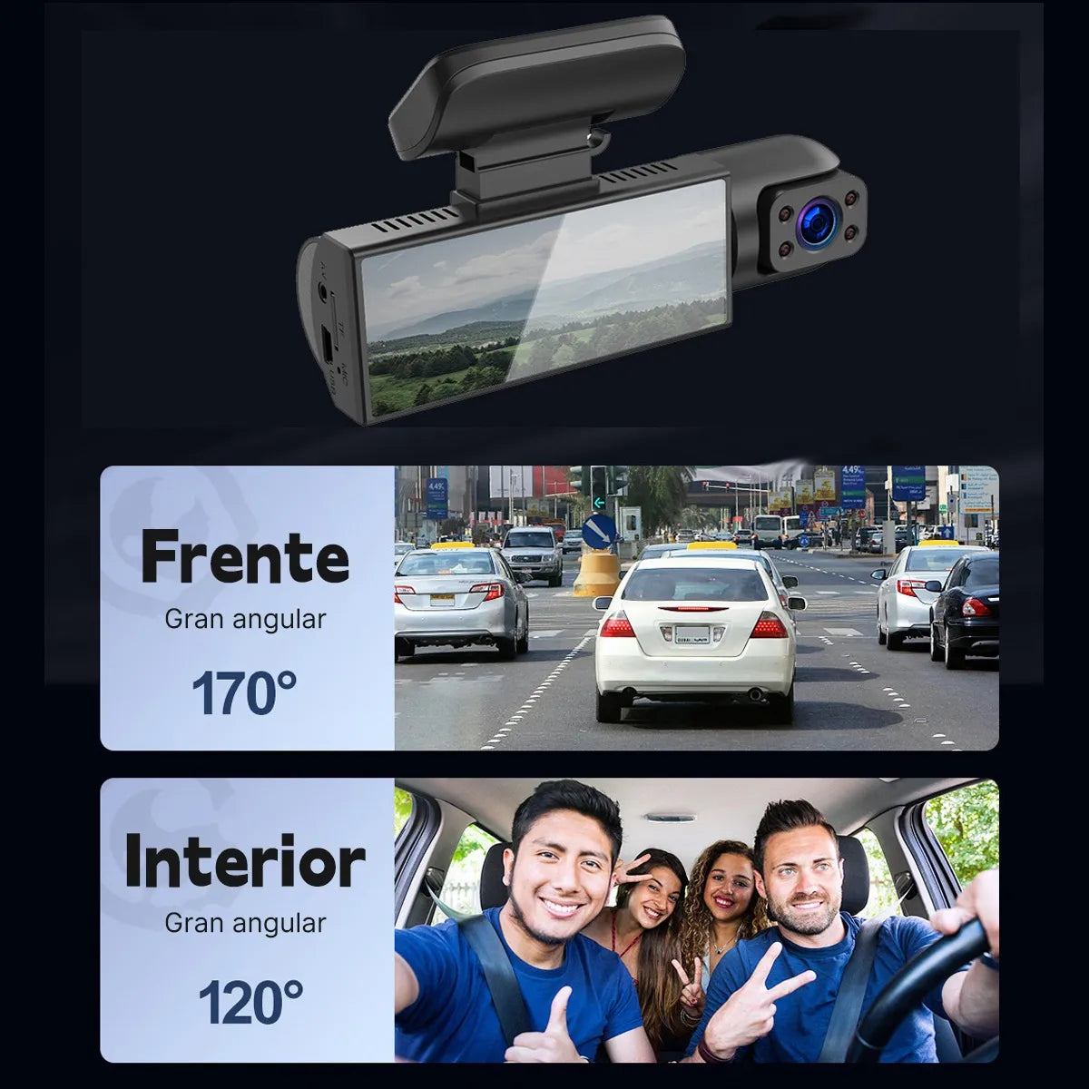 📹 Cámara Seguridad Auto 1080p HD - Visión Nocturna con Pantalla 3.16"