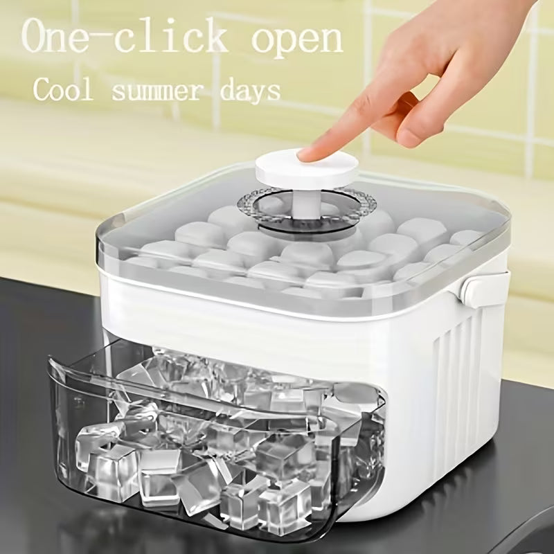 Molde para hacer hielo con tapa incluida, fácil desmolde y almacenamiento combinado

