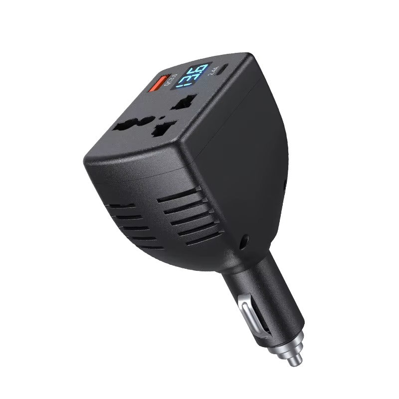 Inversor de Corriente SEAMETAL 150W  12V/24V a 220V | Puerto USB QC3.0 | Convertidor para Auto