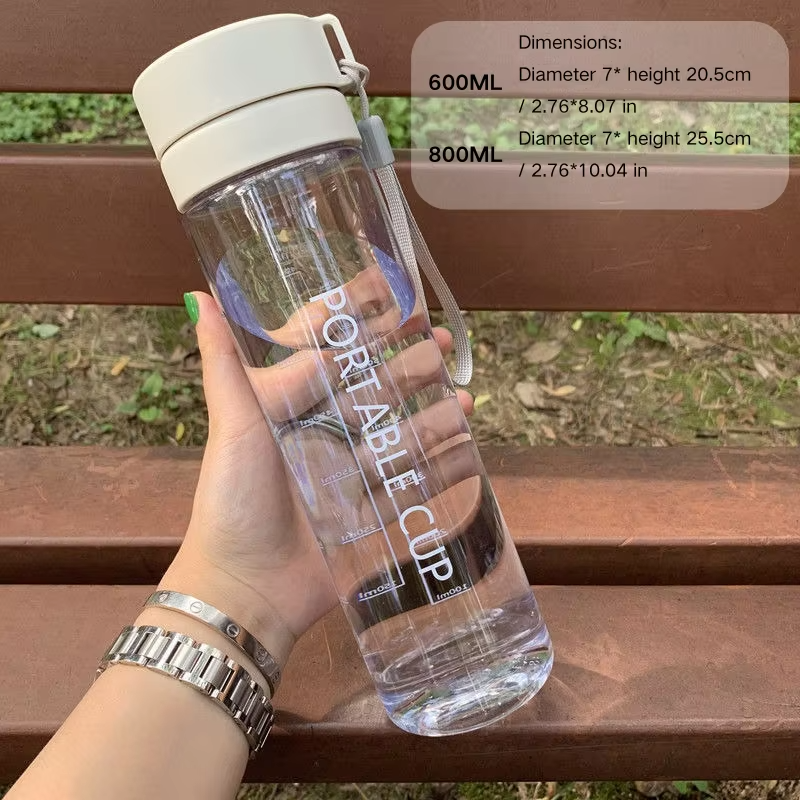 botella de agua color beige de 600 ml y 800ml