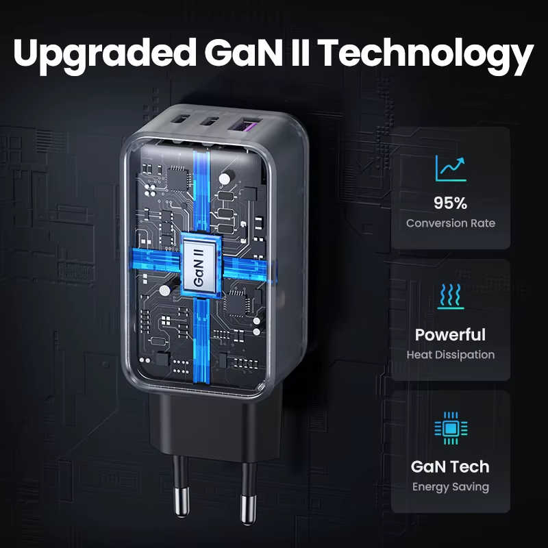 Cargador 65W GaN USB-C Carga Rápida iPhone 12/13 Pro Max + Laptop | QC 4.0/3.0 🔌