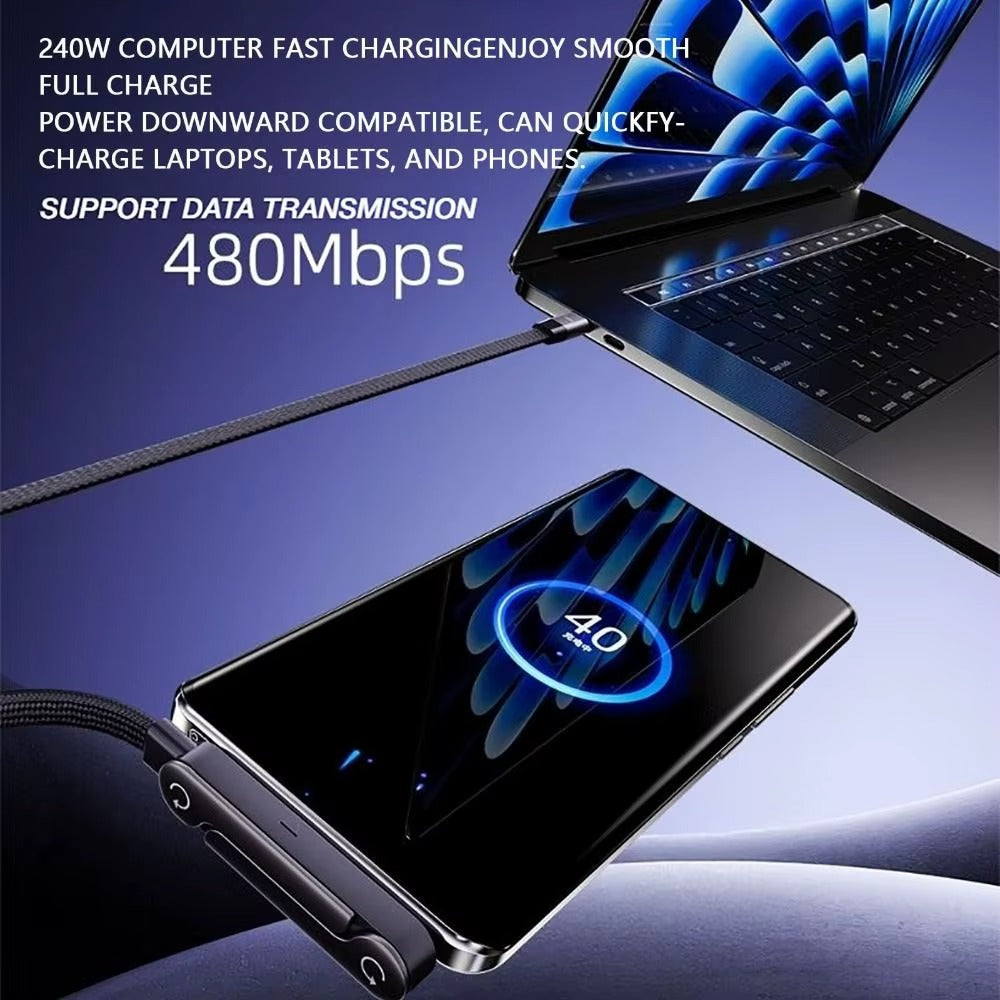 cable tipo C con Soporte Integrado  Cable 2 en 1 Carga Rápida | Smartphones y Tablets