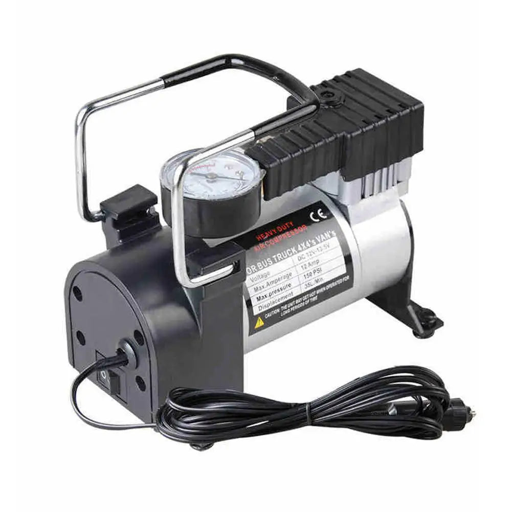 Inflador electrico portatil 12V para auto con manometro 200 PSI y cable de 2 metros