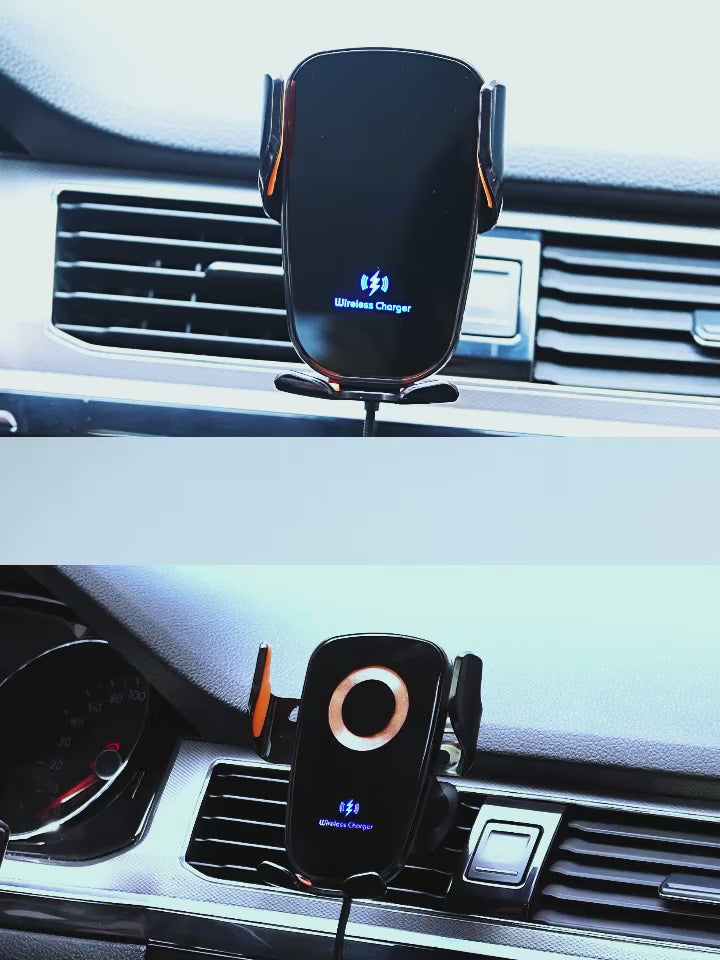 ⚡ Soporte Celular Auto con Carga Inalámbrica - 360° Ajustable Ventilación