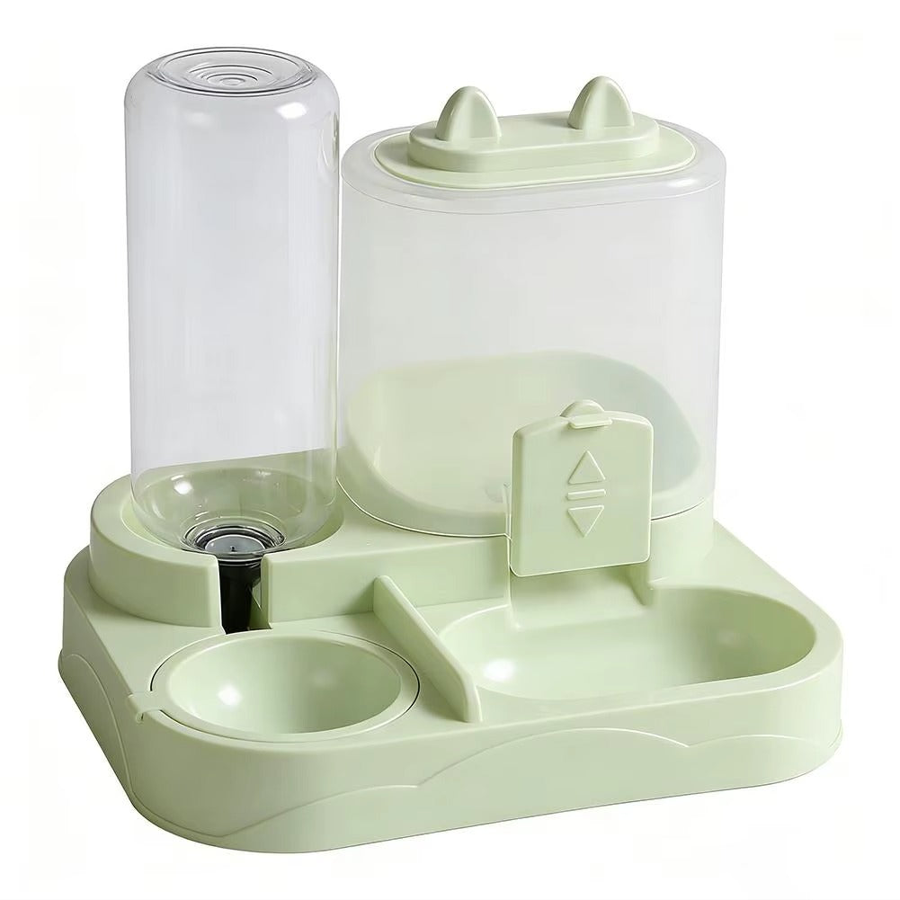 Dispensador automatico de comida y agua para gatos con sistema de almacenamiento integrado